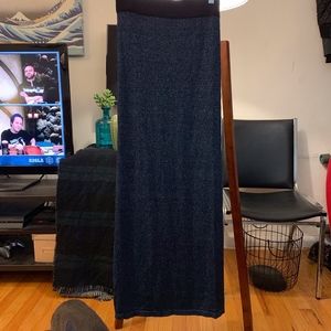 Forever 21 Knit Blue Glitter Maxi Skirt